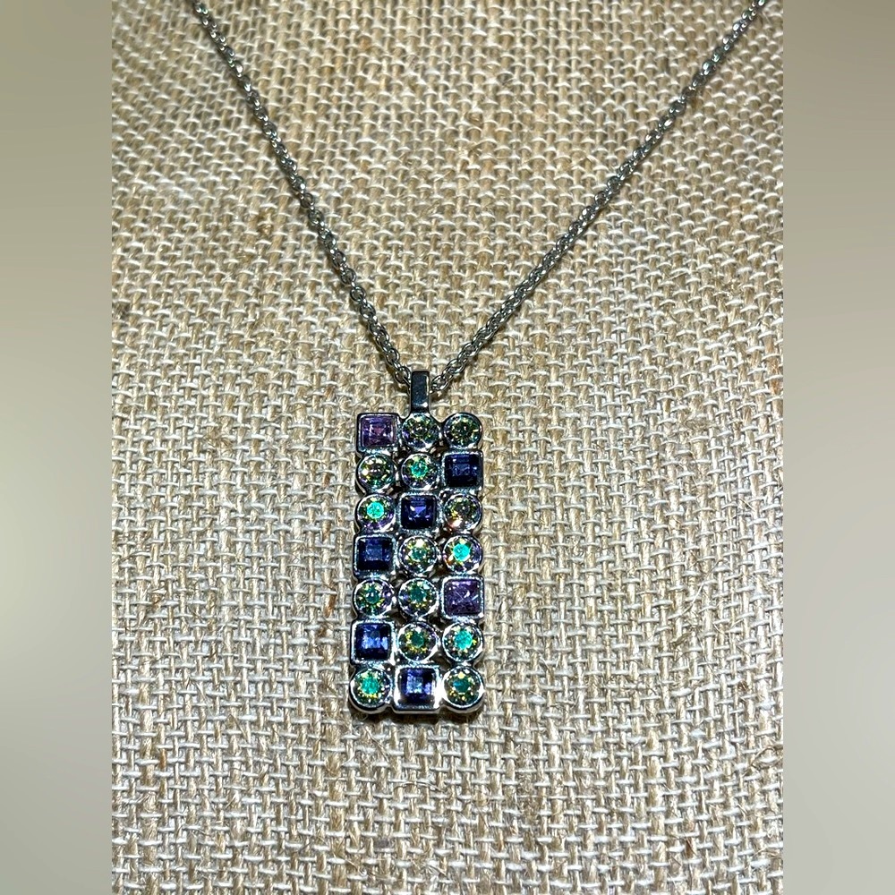 Morse Code Pendant, Rhodium Plating - image 2